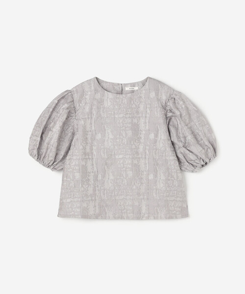 Bshop（ビショップ）の「eunoia | ジャガード パフスリーブブラウス WOMEN（シャツ/ブラウス・レディース・グレー/ブラック・ONE）」の3枚目の写真