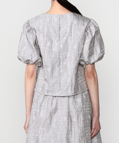 Bshop（ビショップ）の「eunoia | ジャガード パフスリーブブラウス WOMEN（シャツ/ブラウス・レディース・グレー/ブラック・ONE）」の11枚目の写真