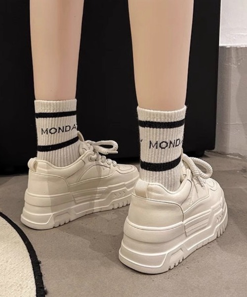 Teem Store(チームストア)の「フラットボリューム厚底スニーカー(スニーカー・レディース・ホワイト/ブラック/キャメル・M/L)」の22枚目の写真