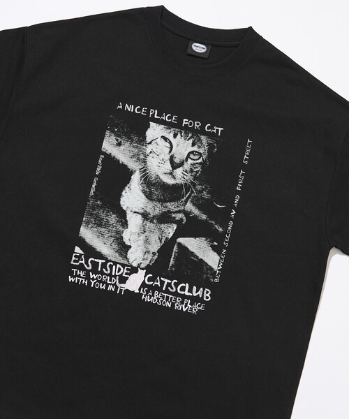 Ограниченная коллекция Big Silhouette Back Print круглое‑горло футболка с принтом CAT Photo