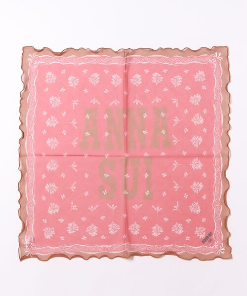 ANNA SUI（アナスイ）の「シルクメロープチスカーフ（バンダナ/スカーフ・レディース・ペールイエロー/ブラック/ピンク/レッド・FREE）」の4枚目の写真