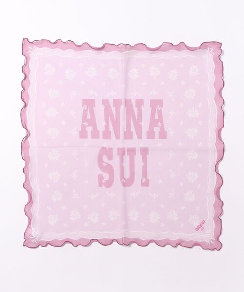 ANNA SUI（アナスイ）の「シルクメロープチスカーフ（バンダナ/スカーフ・レディース・ペールイエロー/ブラック/ピンク/レッド・FREE）」の3枚目の写真
