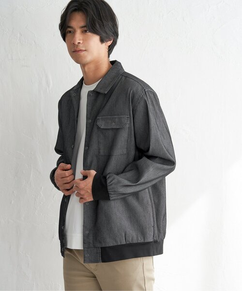 ikka（イッカ）の「メッシュデニムシャルゾン（ブルゾン・メンズ・ブラック/ネイビー・M/XL/L/S）」の21枚目の写真