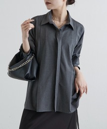 Lui's | ベルトデザインストライプシャツ(シャツ/ブラウス)