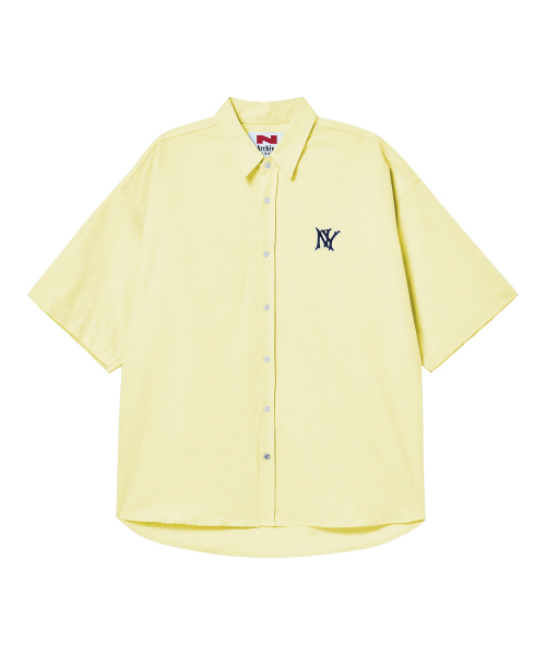 Beyond Closet（-）の「[コレクションライン] NYロゴディテールオックスフォード半袖シャツイエロー（シャツ/ブラウス・メンズ・その他・MEDIUM/LARGE）」の2枚目の写真