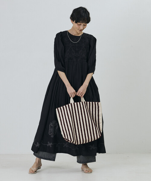 Freada(フリーダ)の「beej/ビージ ループ ストライプ トートバッグ(トートバッグ・レディース・グリーン/ダークブラウン・フリ-)」の12枚目の写真