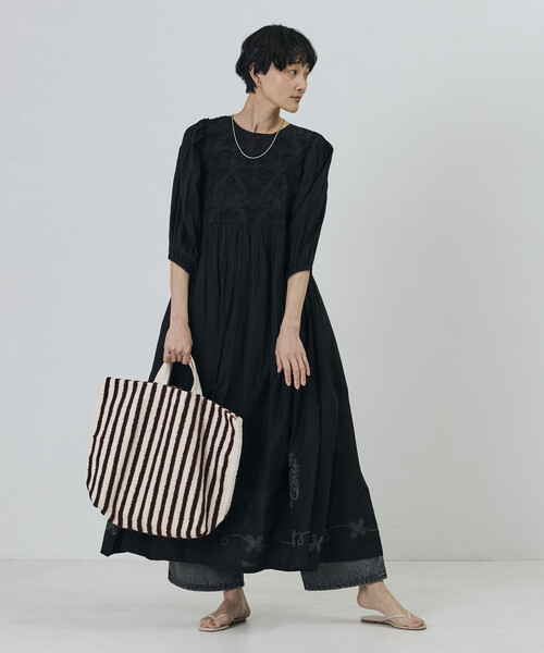 Freada(フリーダ)の「beej/ビージ ループ ストライプ トートバッグ(トートバッグ・レディース・グリーン/ダークブラウン・フリ-)」の9枚目の写真