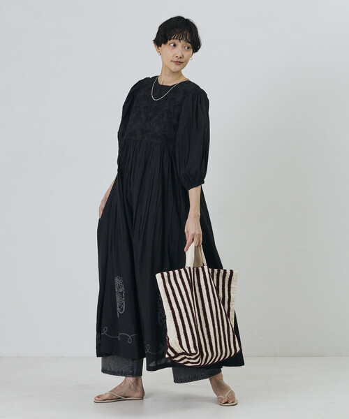 Freada(フリーダ)の「beej/ビージ ループ ストライプ トートバッグ(トートバッグ・レディース・グリーン/ダークブラウン・フリ-)」の10枚目の写真