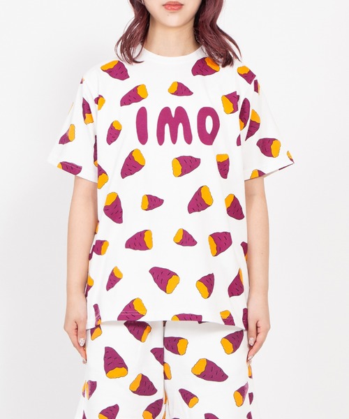 PUNYUS(プニュズ)の「【新サイズ】フード総柄Tシャツ(IMO)(Tシャツ/カットソー・レディース・パープル・1/2/3/4/5)」の2枚目の写真
