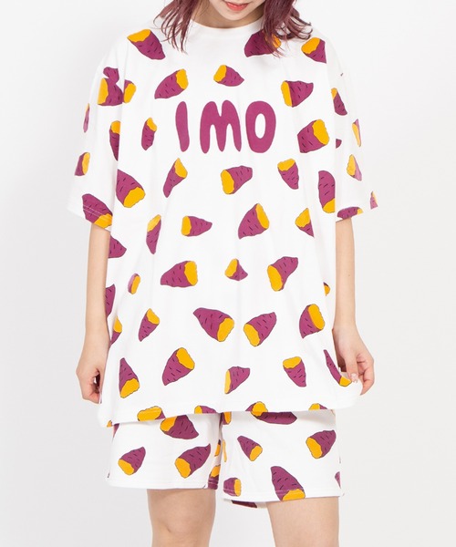 PUNYUS(プニュズ)の「【新サイズ】フード総柄Tシャツ(IMO)(Tシャツ/カットソー・レディース・パープル・1/2/3/4/5)」の3枚目の写真
