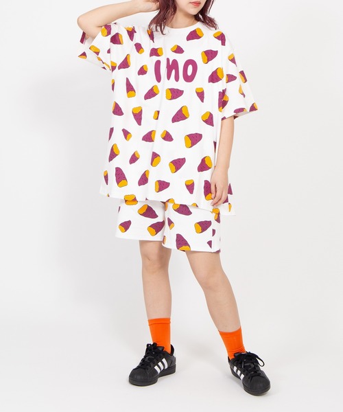 PUNYUS(プニュズ)の「【新サイズ】フード総柄Tシャツ(IMO)(Tシャツ/カットソー・レディース・パープル・1/2/3/4/5)」の9枚目の写真