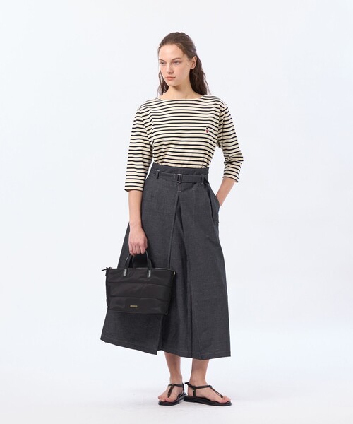 MACKINTOSH PHILOSOPHY（ﾏｯｷﾝﾄｯｼｭ ﾌｨﾛｿﾌｨｰ）の「ハケメコットンリネンスカート（スカート・レディース・ダークネイビー/ブルー系その他2・36/38）」の4枚目の写真