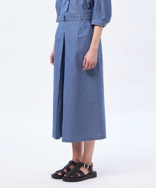 MACKINTOSH PHILOSOPHY（ﾏｯｷﾝﾄｯｼｭ ﾌｨﾛｿﾌｨｰ）の「ハケメコットンリネンスカート（スカート・レディース・ダークネイビー/ブルー系その他2・36/38）」の7枚目の写真