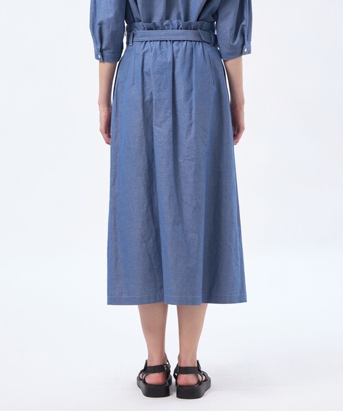 MACKINTOSH PHILOSOPHY（ﾏｯｷﾝﾄｯｼｭ ﾌｨﾛｿﾌｨｰ）の「ハケメコットンリネンスカート（スカート・レディース・ダークネイビー/ブルー系その他2・36/38）」の8枚目の写真