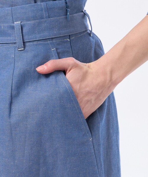 MACKINTOSH PHILOSOPHY（ﾏｯｷﾝﾄｯｼｭ ﾌｨﾛｿﾌｨｰ）の「ハケメコットンリネンスカート（スカート・レディース・ダークネイビー/ブルー系その他2・36/38）」の9枚目の写真