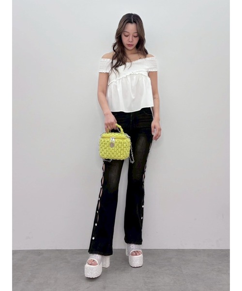 EVRIS（エヴリス）の「【厚底】ラインストーンチャンキーヒールサンダル（サンダル・レディース・ブラック/ホワイト/シルバー・SMALL/MEDIUM/LARGE）」の14枚目の写真