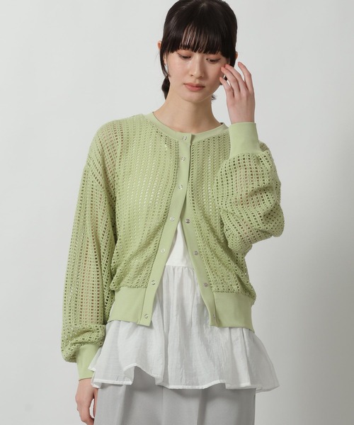 LAKOLE(ラコレ)の「メッシュスナップカーディガン / 665520(カーディガン/ボレロ・レディース・ブラック/アイボリー/ライトグリーン・FREE)」の21枚目の写真