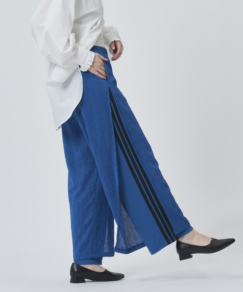 adidas(アディダス)の「【別注】アディダス adidas アルペン シアー レイヤード パンツ 限定コラボ(その他パンツ・レディース・オフホワイト/コバルトブルー/ブラック×ホワイト・S/M/L/XL)」の6枚目の写真