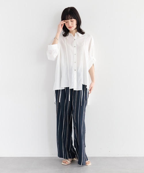 YECCA VECCA(イェッカヴェッカ)の「アートプリントスリットワイドパンツ(その他パンツ・レディース・マルチ/ストライプ・FREE)」の12枚目の写真