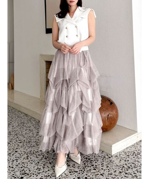 dazzlin(ダズリン)の「タックバルーンチュールスカート(スカート・レディース・ブラック/イエロー/ブルー・MEDIUM/SMALL)」の13枚目の写真