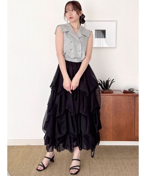 dazzlin(ダズリン)の「タックバルーンチュールスカート(スカート・レディース・ブラック/イエロー/ブルー・MEDIUM/SMALL)」の15枚目の写真