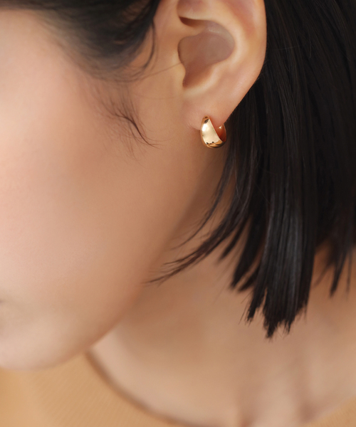 三日月フープピアス K10（両耳）（ピアス（両耳用））｜Lilas（リラ