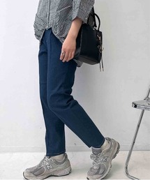 〇センタープレス ストレッチテーパードパンツ
