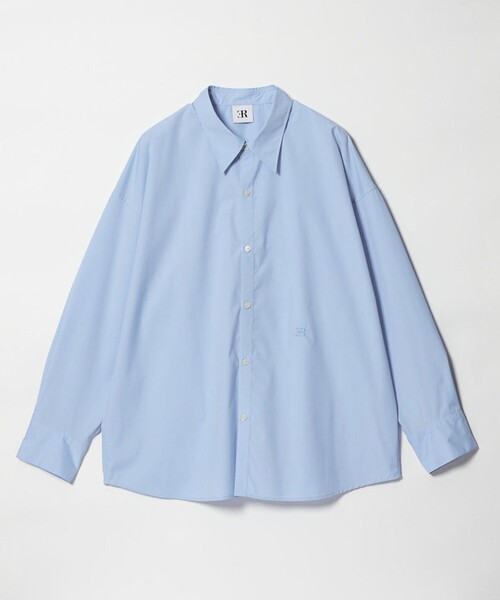 ER(イーアール)の「<ER>コットンブレンド クラシック オーバー シャツ(シャツ/ブラウス・レディース・ライトブルー/ブラック/ホワイト・FREE)」の1枚目の写真