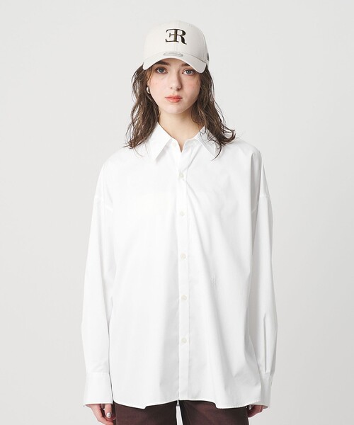 ER(イーアール)の「<ER>コットンブレンド クラシック オーバー シャツ(シャツ/ブラウス・レディース・ライトブルー/ブラック/ホワイト・FREE)」の20枚目の写真