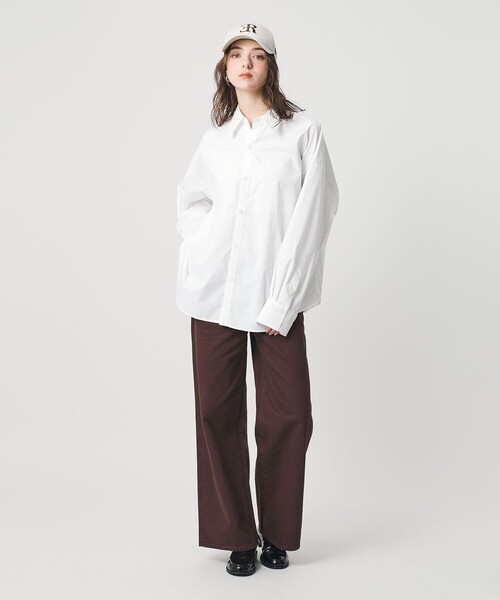 ER(イーアール)の「<ER>コットンブレンド クラシック オーバー シャツ(シャツ/ブラウス・レディース・ライトブルー/ブラック/ホワイト・FREE)」の22枚目の写真