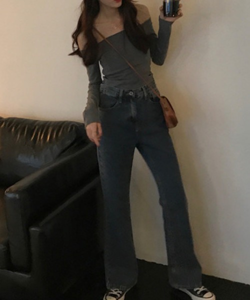 Emilie（エミリー）の「オフショルライトロンT（Tシャツ/カットソー・レディース・チャコールグレー/ブラック・M）」の21枚目の写真