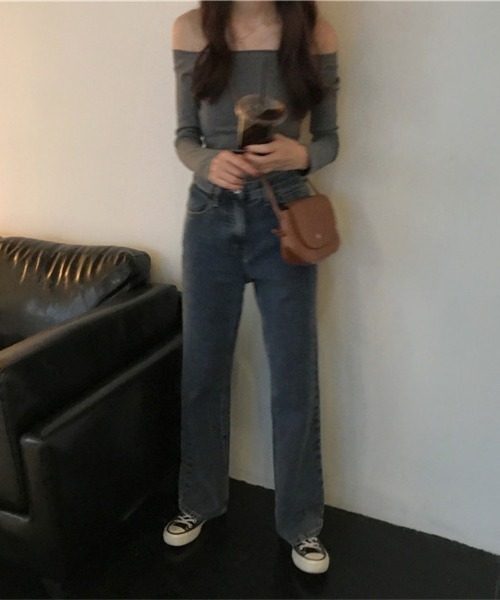 Emilie（エミリー）の「オフショルライトロンT（Tシャツ/カットソー・レディース・チャコールグレー/ブラック・M）」の22枚目の写真