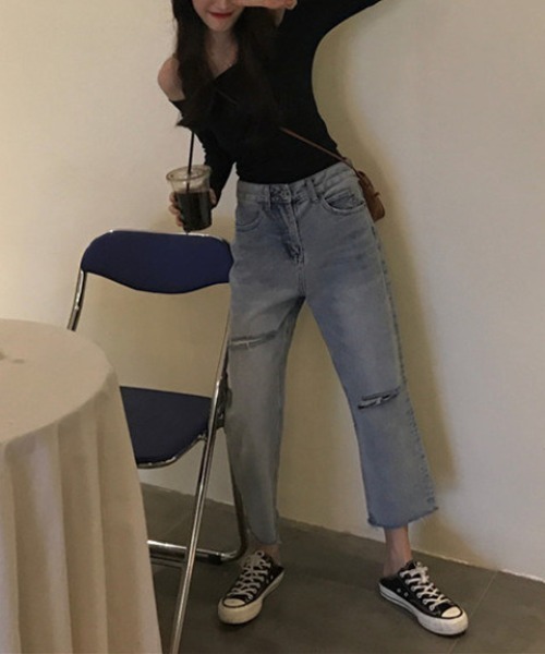 Emilie（エミリー）の「オフショルライトロンT（Tシャツ/カットソー・レディース・チャコールグレー/ブラック・M）」の8枚目の写真