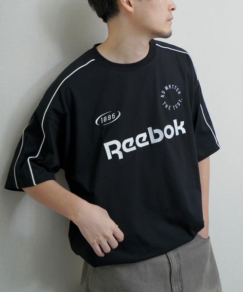 セール】REEBOK ドローコード内蔵 パイピングハーフスリーブTシャツ（T