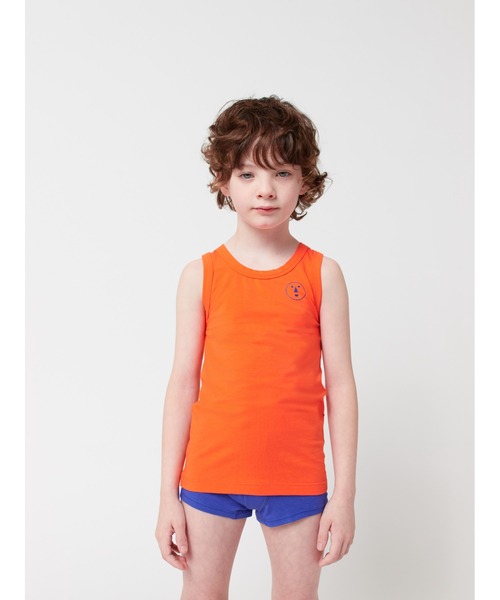 BOBO CHOSES(ボボショーズ)の「Have Fun Face tank top(タンクトップ・キッズ・レッド・12-13y/8-9y/6-7YEAR/4-5YEAR/2-3YEAR/10-11y)」の1枚目の写真