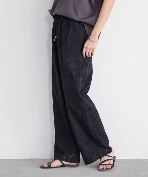 for/c(フォーシー)の「コットンレースパンツ【サスティナブル】(その他パンツ・レディース・ブラック/オフホワイト・M/L)」の6枚目の写真