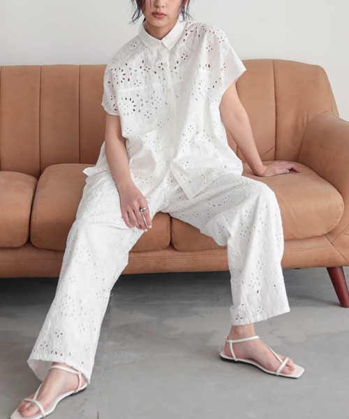 for/c(フォーシー)の「コットンレースパンツ【サスティナブル】(その他パンツ・レディース・ブラック/オフホワイト・M/L)」の22枚目の写真