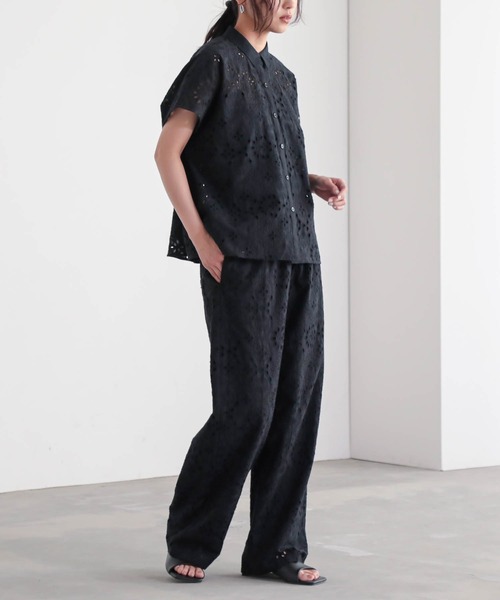 for/c(フォーシー)の「コットンレースパンツ【サスティナブル】(その他パンツ・レディース・ブラック/オフホワイト・M/L)」の10枚目の写真