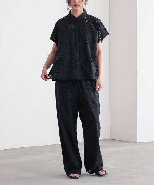 for/c(フォーシー)の「コットンレースパンツ【サスティナブル】(その他パンツ・レディース・ブラック/オフホワイト・M/L)」の8枚目の写真