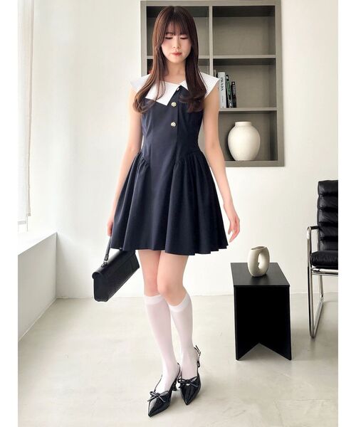 dazzlin(ダズリン)の「ポインテッドリボンパンプス(パンプス・レディース・ブラック/アイボリー・MEDIUM/LARGE)」の4枚目の写真