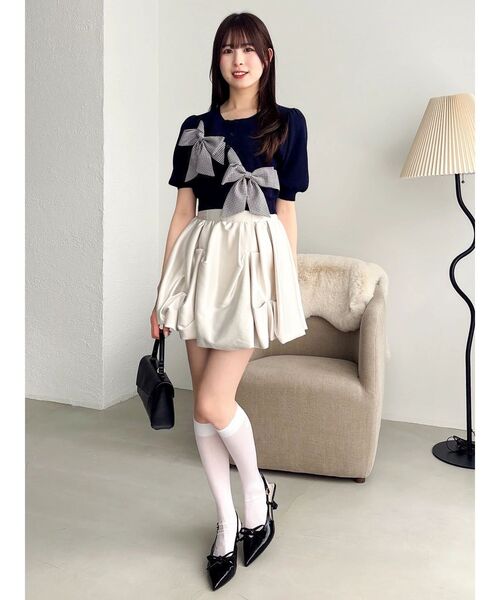 dazzlin(ダズリン)の「ポインテッドリボンパンプス(パンプス・レディース・ブラック/アイボリー・MEDIUM/LARGE)」の8枚目の写真
