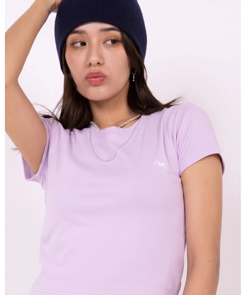 POLOCHAMPS（ポロチャンプス）の「【POLOCHAMPS】ポロチャンプス/カラー刺繍Tシャツ（Tシャツ/カットソー・レディース・ホワイト/ライトグレー/ワインレッド/ピンク/ダークグレー/ベージュ/ネイビー/パープル/アイボリー/ブラック/サックスブルー・FREE）」の9枚目の写真