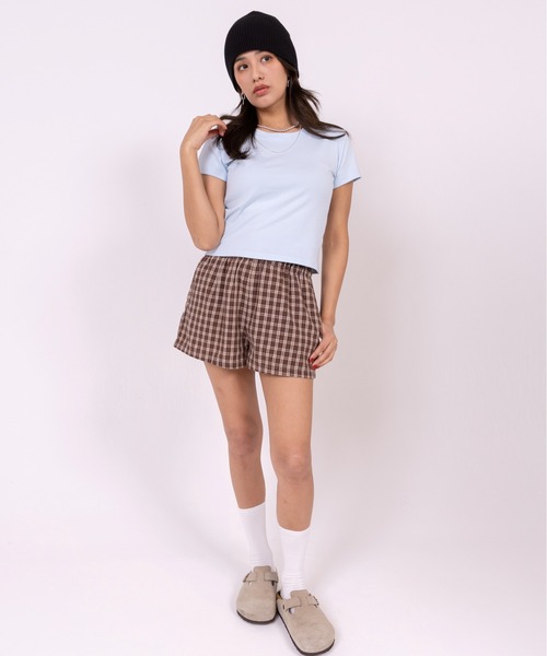 POLOCHAMPS（ポロチャンプス）の「【POLOCHAMPS】ポロチャンプス/カラー刺繍Tシャツ（Tシャツ/カットソー・レディース・ホワイト/ライトグレー/ワインレッド/ピンク/ダークグレー/ベージュ/ネイビー/パープル/アイボリー/ブラック/サックスブルー・FREE）」の15枚目の写真