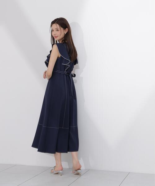 PROPORTION BODY DRESSING(プロポーションボディドレッシング)の「【中川紅葉さん着用】フロントボタンステッチワンピース / 1216140512(ワンピース・レディース・ブルー/ネイビー/ベージュ・P/S/SMALL/MEDIUM)」の4枚目の写真