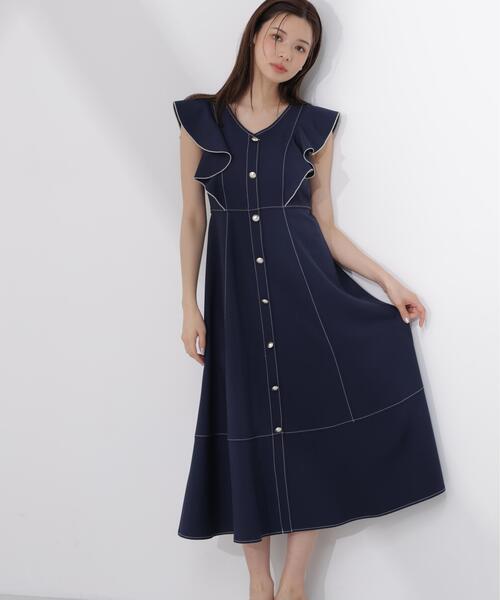 PROPORTION BODY DRESSING(プロポーションボディドレッシング)の「【中川紅葉さん着用】フロントボタンステッチワンピース / 1216140512(ワンピース・レディース・ブルー/ネイビー/ベージュ・P/S/SMALL/MEDIUM)」の5枚目の写真