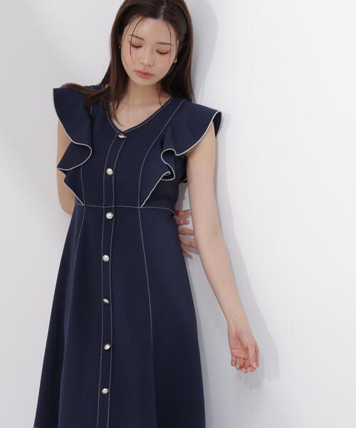 PROPORTION BODY DRESSING(プロポーションボディドレッシング)の「【中川紅葉さん着用】フロントボタンステッチワンピース / 1216140512(ワンピース・レディース・ブルー/ネイビー/ベージュ・P/S/SMALL/MEDIUM)」の7枚目の写真