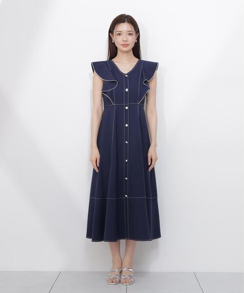 PROPORTION BODY DRESSING(プロポーションボディドレッシング)の「【中川紅葉さん着用】フロントボタンステッチワンピース / 1216140512(ワンピース・レディース・ブルー/ネイビー/ベージュ・P/S/SMALL/MEDIUM)」の8枚目の写真