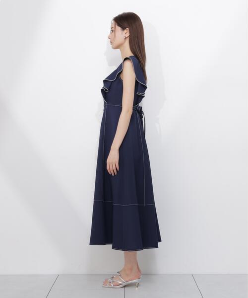 PROPORTION BODY DRESSING(プロポーションボディドレッシング)の「【中川紅葉さん着用】フロントボタンステッチワンピース / 1216140512(ワンピース・レディース・ブルー/ネイビー/ベージュ・P/S/SMALL/MEDIUM)」の9枚目の写真