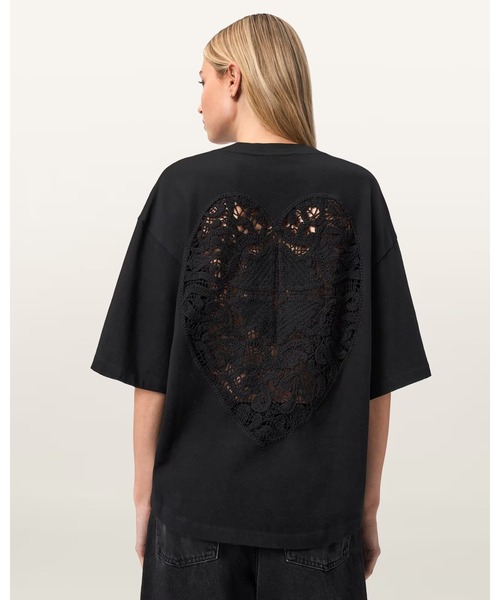ALLSAINTS(オールセインツ)の「ESME AMELIE OVERSIZED T-SHIRT | ESME AMELIE オーバーサイズ Tシャツ(Tシャツ/カットソー・レディース・ブラック・XS/M/L/S)」の1枚目の写真
