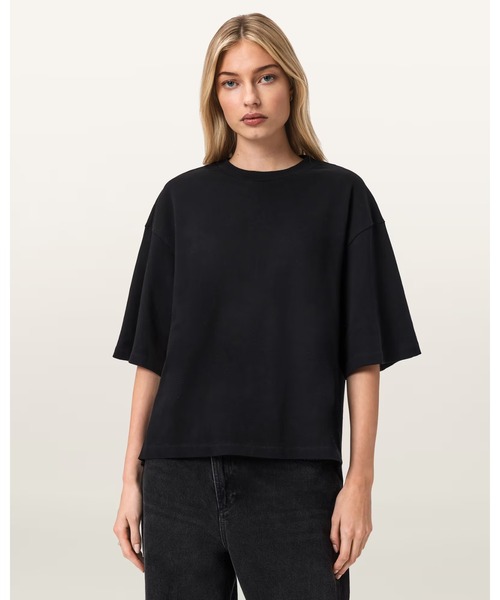 ALLSAINTS(オールセインツ)の「ESME AMELIE OVERSIZED T-SHIRT | ESME AMELIE オーバーサイズ Tシャツ(Tシャツ/カットソー・レディース・ブラック・XS/M/L/S)」の2枚目の写真